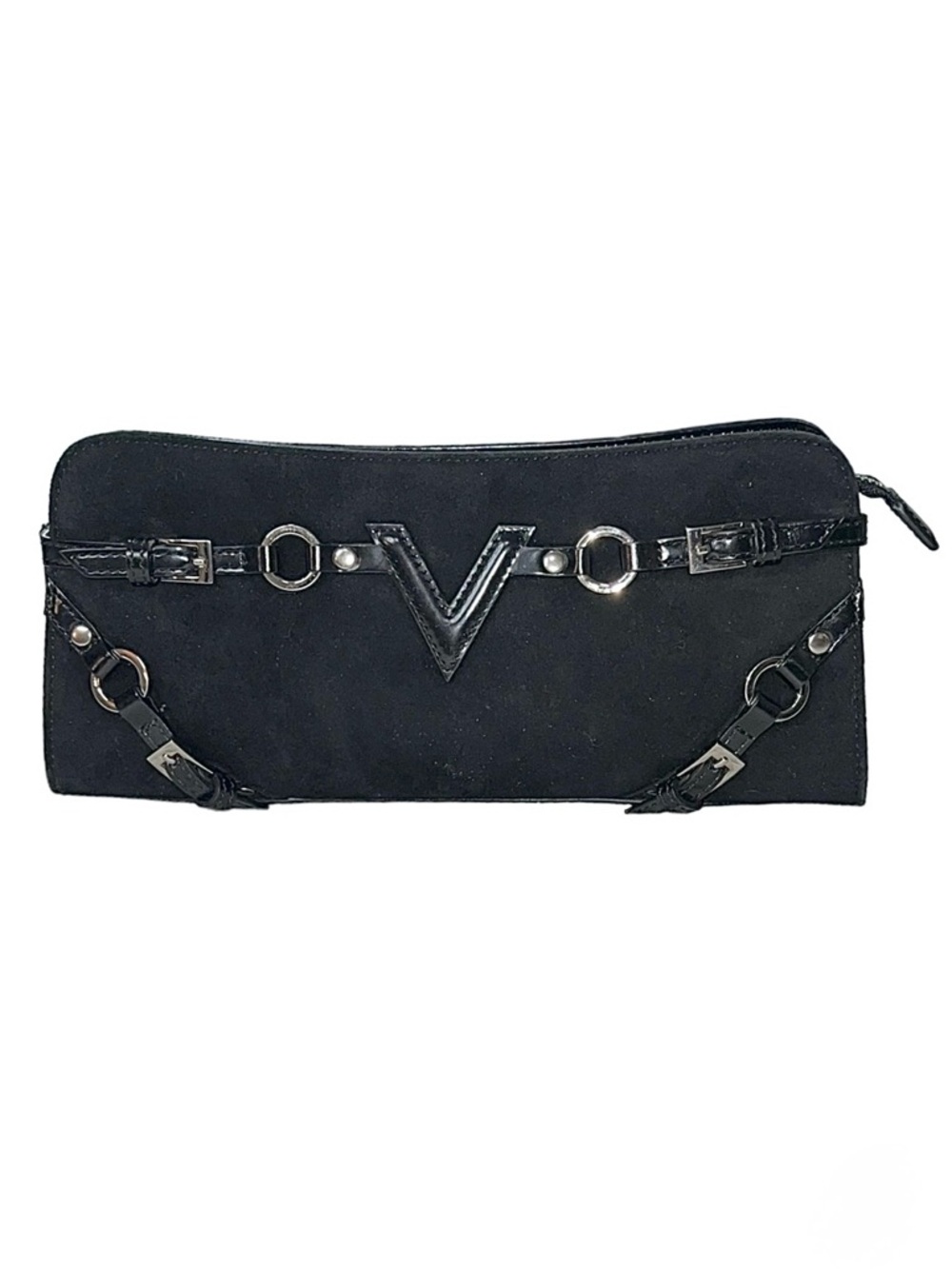 Via Spiga Patton Leather and Suede Clutch Wristlet Bag